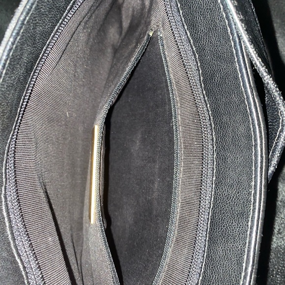 Vintage Sharif Crossbody Black Leather & Quality ribbed Fabric. Zippered pocket - Picture 8 of 13